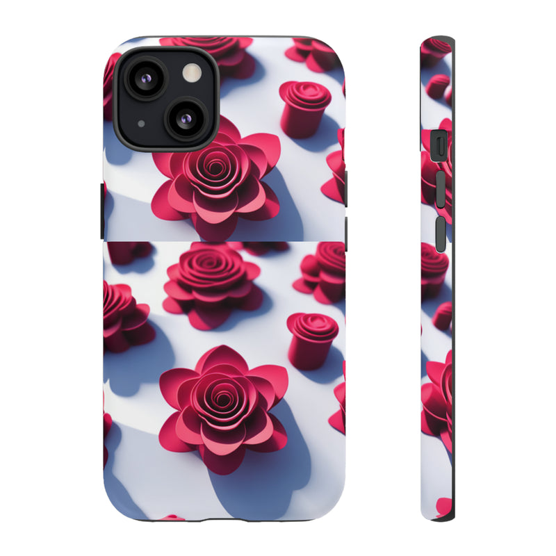 Pink Rouses Tough Cases  All iPhone 15, 14, 13, 12, 11, X, 8 , Google Pixel 7, 6, 5, Samsung Galaxy 23, 22, 21, 20, 10