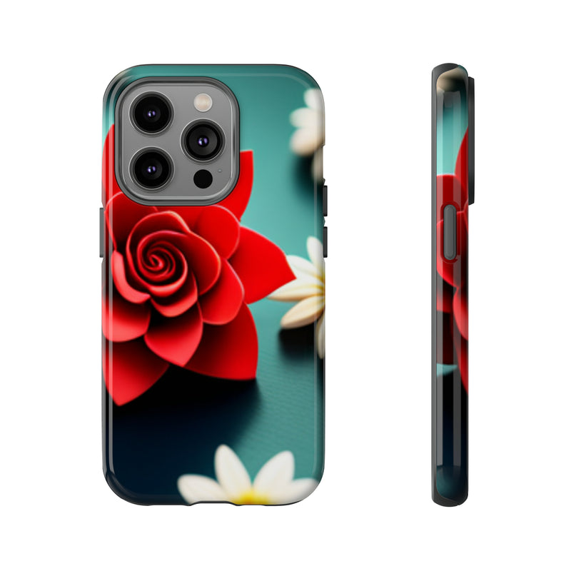 Red Flower On The Connor Tough Cases  All iPhone 15, 14, 13, 12, 11, X, 8 , Google Pixel 7, 6, 5, Samsung Galaxy 23, 22, 21, 20, 10