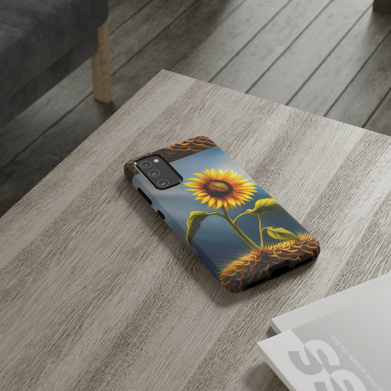 Sunflower In A Shelf Tough Cases  All iPhone 15, 14, 13, 12, 11, X, 8 , Google Pixel 7, 6, 5, Samsung Galaxy 23, 22, 21, 20, 10