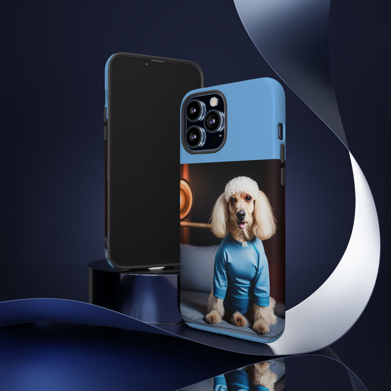 Blue Boy Poodle Tough Cases. All iPhone 15, 14, 13, 12, 11, X, 8 , Google Pixel 7, 6, 5, Samsung Galaxy 23, 22, 21, 20, 10