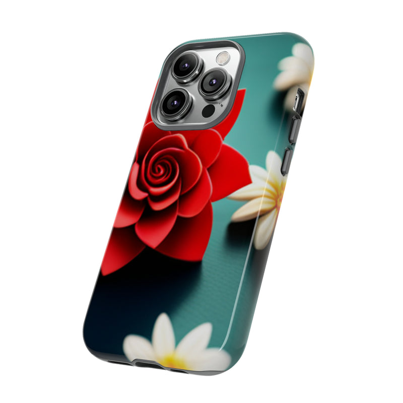 Red Flower On The Connor Tough Cases  All iPhone 15, 14, 13, 12, 11, X, 8 , Google Pixel 7, 6, 5, Samsung Galaxy 23, 22, 21, 20, 10