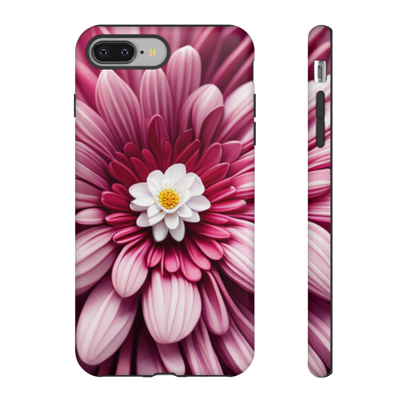 Pink Flower Tough Cases  All iPhone 15, 14, 13, 12, 11, X, 8 , Google Pixel 7, 6, 5, Samsung Galaxy 23, 22, 21, 20, 10