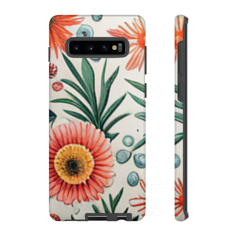 Orange Exotic Flowers Tough Cases All iPhone 15, 14, 13, 12, 11, X, 8 , Google Pixel 7, 6, 5, Samsung Galaxy 23, 22, 21, 20, 10