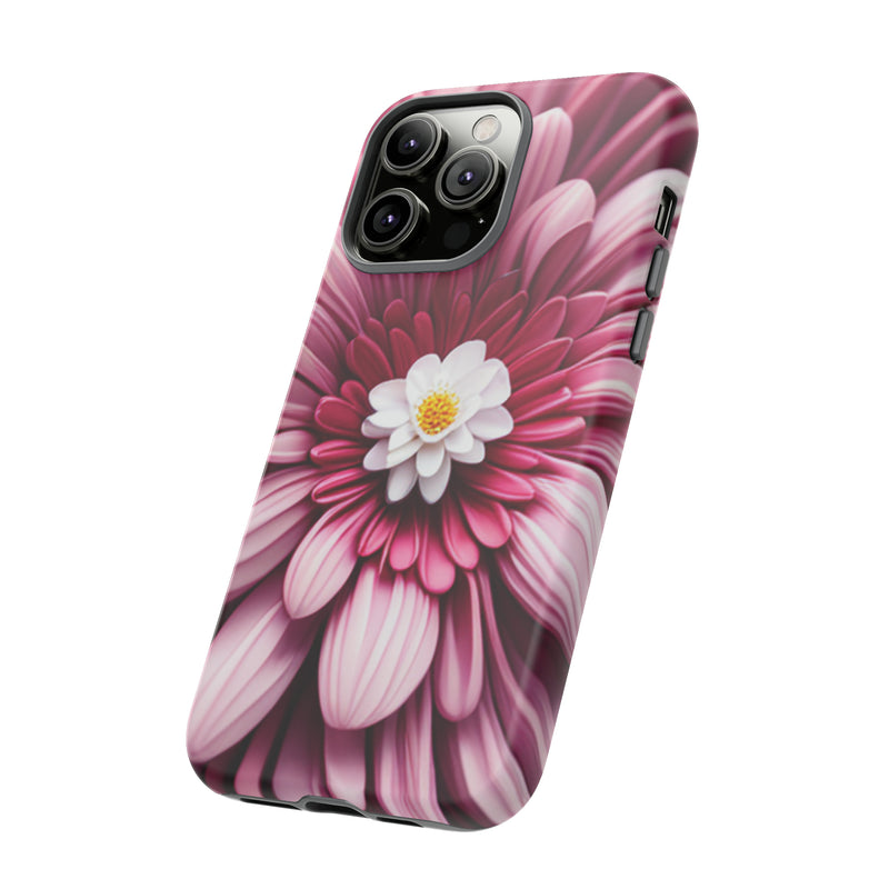 Pink Flower Tough Cases  All iPhone 15, 14, 13, 12, 11, X, 8 , Google Pixel 7, 6, 5, Samsung Galaxy 23, 22, 21, 20, 10