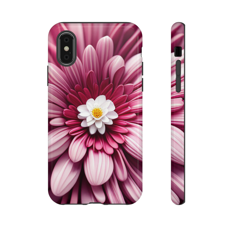 Pink Flower Tough Cases  All iPhone 15, 14, 13, 12, 11, X, 8 , Google Pixel 7, 6, 5, Samsung Galaxy 23, 22, 21, 20, 10