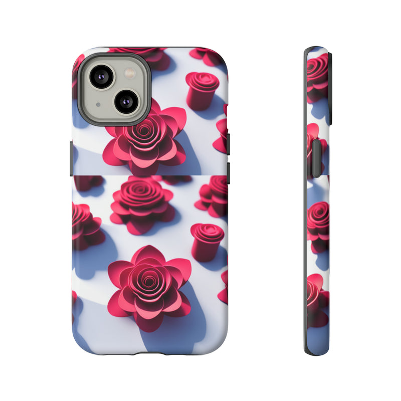 Pink Rouses Tough Cases  All iPhone 15, 14, 13, 12, 11, X, 8 , Google Pixel 7, 6, 5, Samsung Galaxy 23, 22, 21, 20, 10