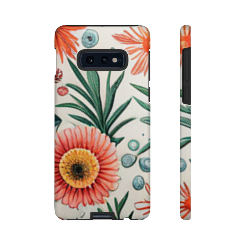 Orange Exotic Flowers Tough Cases All iPhone 15, 14, 13, 12, 11, X, 8 , Google Pixel 7, 6, 5, Samsung Galaxy 23, 22, 21, 20, 10