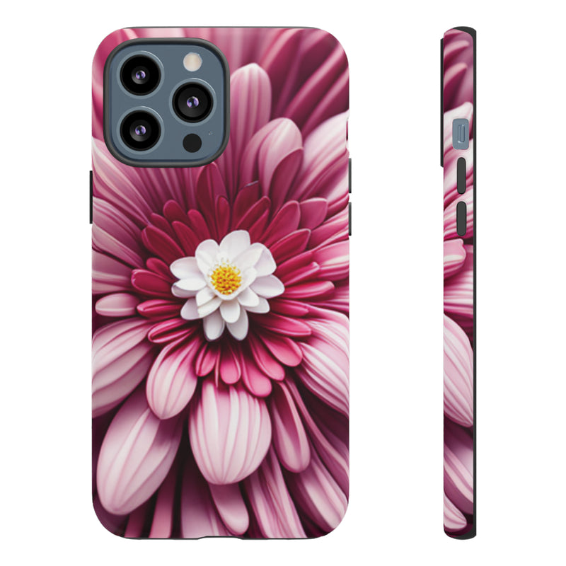 Pink Flower Tough Cases  All iPhone 15, 14, 13, 12, 11, X, 8 , Google Pixel 7, 6, 5, Samsung Galaxy 23, 22, 21, 20, 10