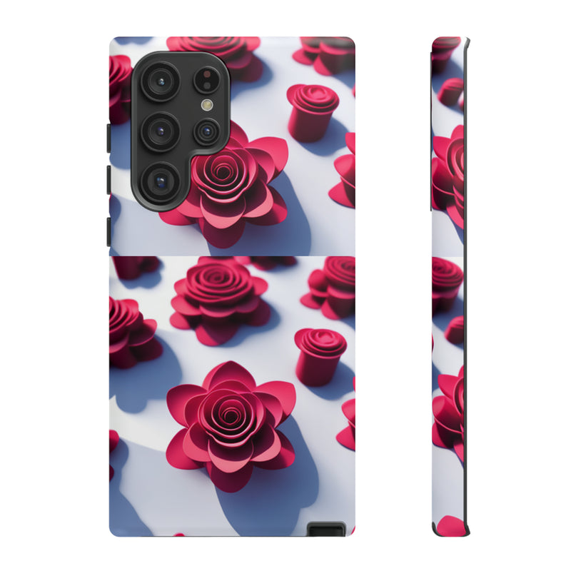 Pink Rouses Tough Cases  All iPhone 15, 14, 13, 12, 11, X, 8 , Google Pixel 7, 6, 5, Samsung Galaxy 23, 22, 21, 20, 10