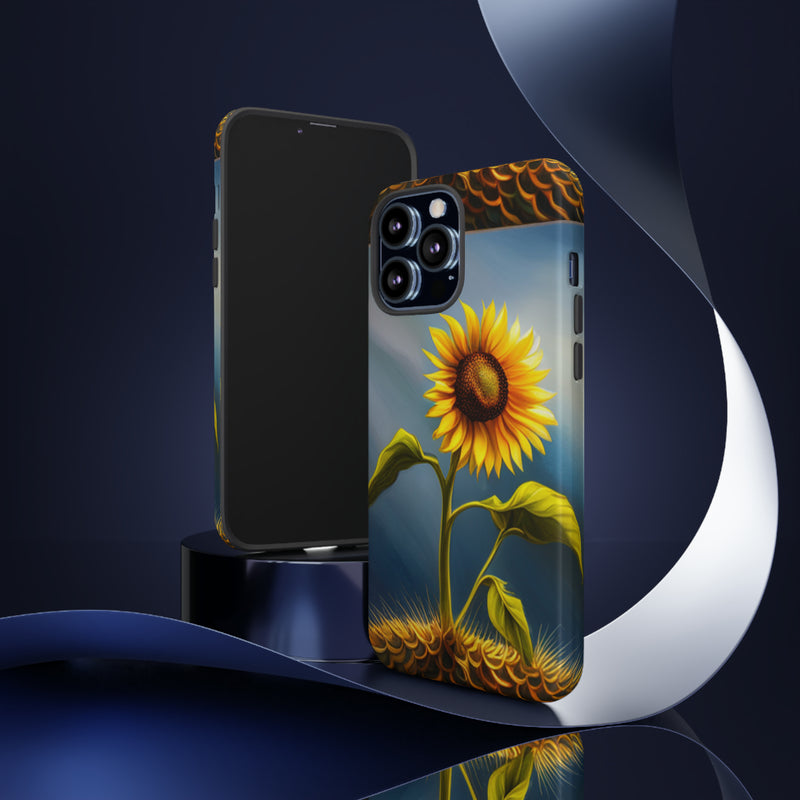 Sunflower In A Shelf Tough Cases  All iPhone 15, 14, 13, 12, 11, X, 8 , Google Pixel 7, 6, 5, Samsung Galaxy 23, 22, 21, 20, 10