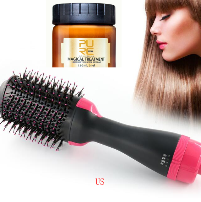 Electric Hair Dryer Comb Multifunctional Comb Straightener Hair Curling