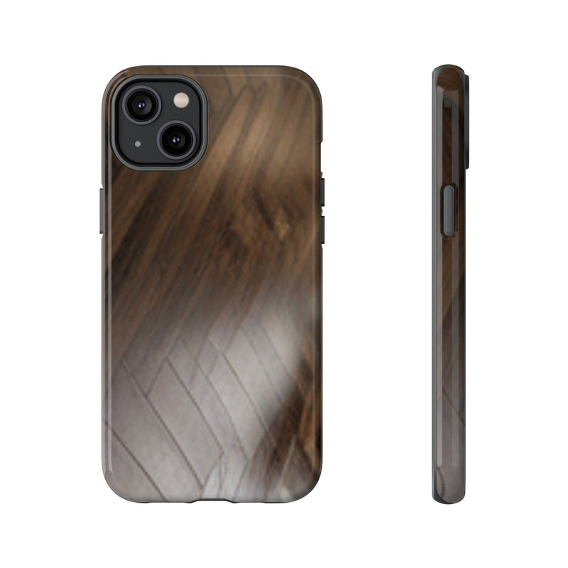 Shine Brown Floor Tough Cases. All iPhone 15, 14, 13, 12, 11, X, 8 , Google Pixel 7, 6, 5, Samsung Galaxy 23, 22, 21, 20, 10