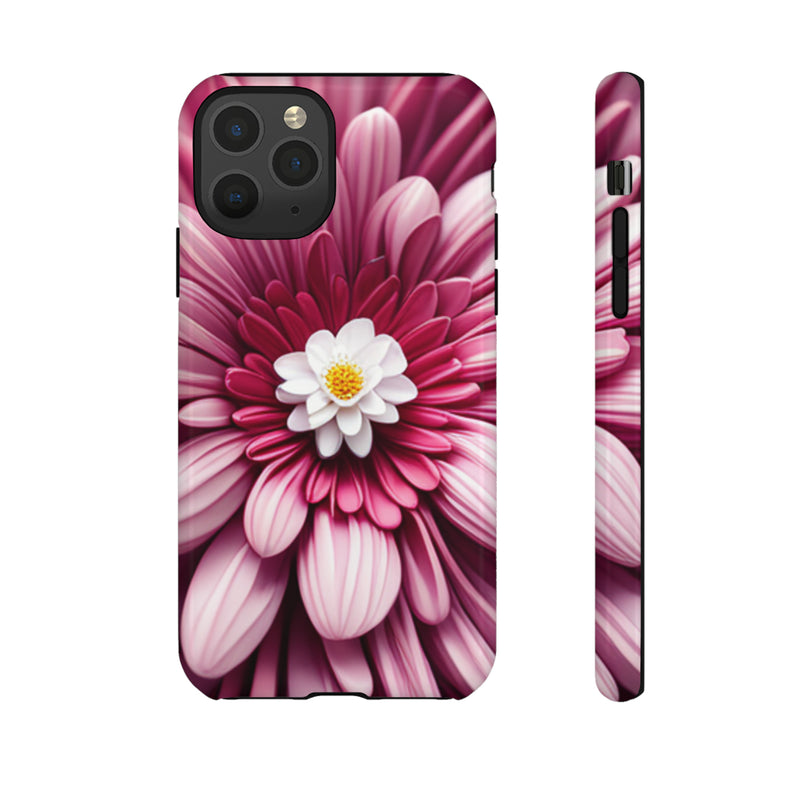 Pink Flower Tough Cases  All iPhone 15, 14, 13, 12, 11, X, 8 , Google Pixel 7, 6, 5, Samsung Galaxy 23, 22, 21, 20, 10