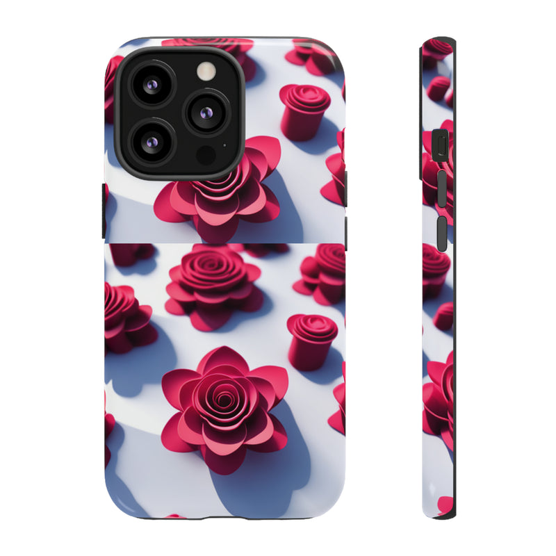 Pink Rouses Tough Cases  All iPhone 15, 14, 13, 12, 11, X, 8 , Google Pixel 7, 6, 5, Samsung Galaxy 23, 22, 21, 20, 10