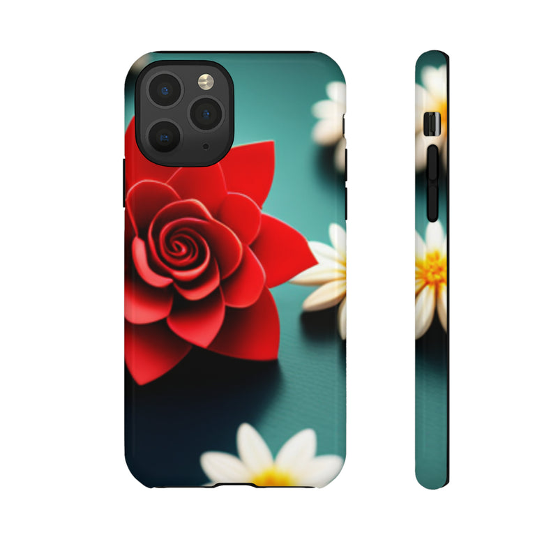 Red Flower On The Connor Tough Cases  All iPhone 15, 14, 13, 12, 11, X, 8 , Google Pixel 7, 6, 5, Samsung Galaxy 23, 22, 21, 20, 10