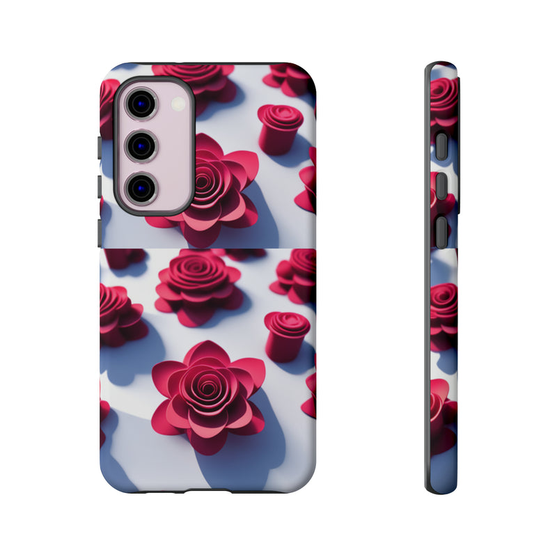 Pink Rouses Tough Cases  All iPhone 15, 14, 13, 12, 11, X, 8 , Google Pixel 7, 6, 5, Samsung Galaxy 23, 22, 21, 20, 10