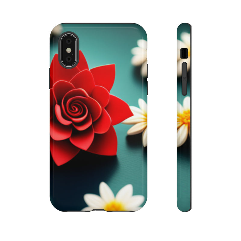 Red Flower On The Connor Tough Cases  All iPhone 15, 14, 13, 12, 11, X, 8 , Google Pixel 7, 6, 5, Samsung Galaxy 23, 22, 21, 20, 10