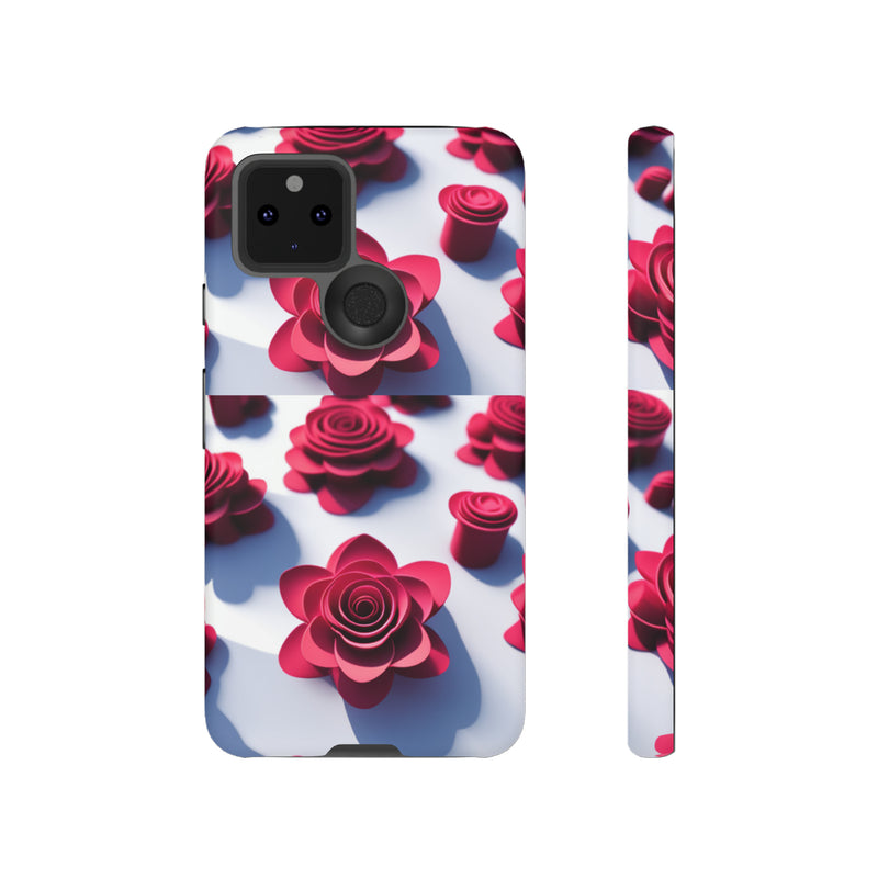 Pink Rouses Tough Cases  All iPhone 15, 14, 13, 12, 11, X, 8 , Google Pixel 7, 6, 5, Samsung Galaxy 23, 22, 21, 20, 10