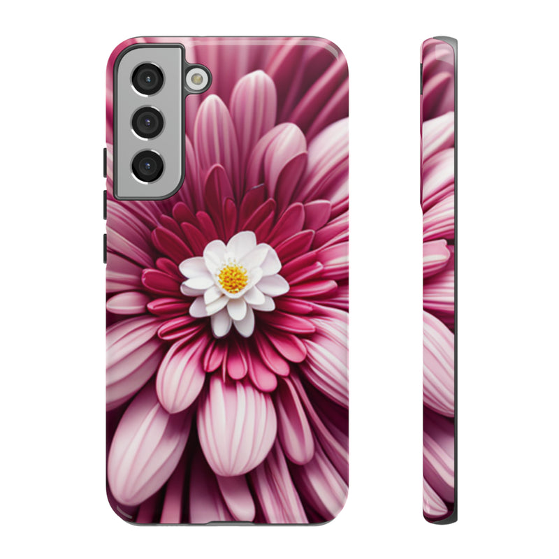 Pink Flower Tough Cases  All iPhone 15, 14, 13, 12, 11, X, 8 , Google Pixel 7, 6, 5, Samsung Galaxy 23, 22, 21, 20, 10