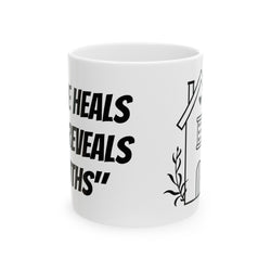 Time Heals and Reveals Truths coffee cup, birthday gift, Cute Home Mug personal mug, pastel colors mug, boho coffee cup, tea bagging mug