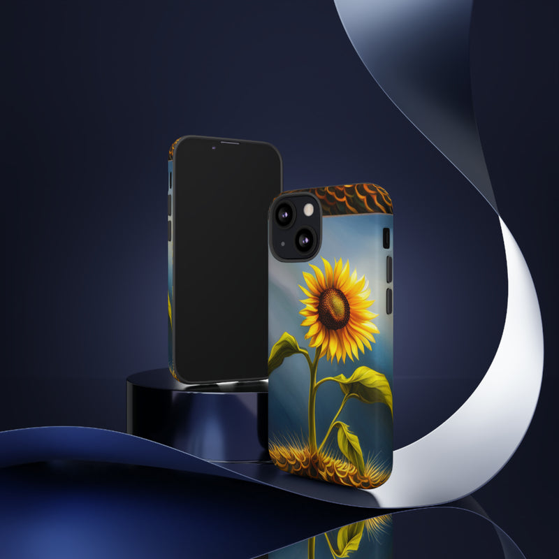 Sunflower In A Shelf Tough Cases  All iPhone 15, 14, 13, 12, 11, X, 8 , Google Pixel 7, 6, 5, Samsung Galaxy 23, 22, 21, 20, 10