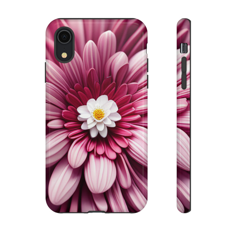 Pink Flower Tough Cases  All iPhone 15, 14, 13, 12, 11, X, 8 , Google Pixel 7, 6, 5, Samsung Galaxy 23, 22, 21, 20, 10