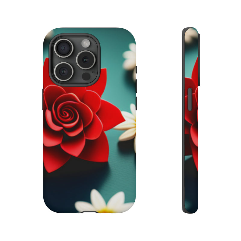 Red Flower On The Connor Tough Cases  All iPhone 15, 14, 13, 12, 11, X, 8 , Google Pixel 7, 6, 5, Samsung Galaxy 23, 22, 21, 20, 10