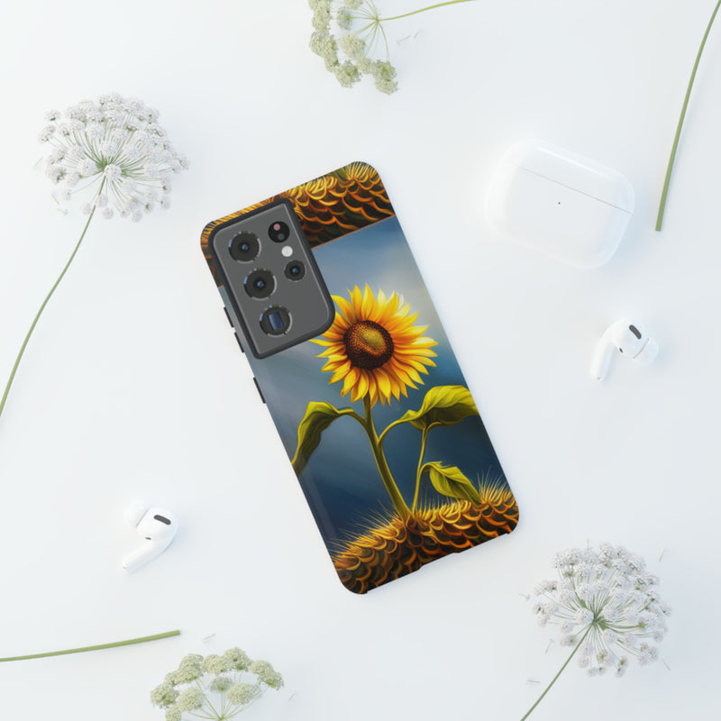 Sunflower In A Shelf Tough Cases  All iPhone 15, 14, 13, 12, 11, X, 8 , Google Pixel 7, 6, 5, Samsung Galaxy 23, 22, 21, 20, 10