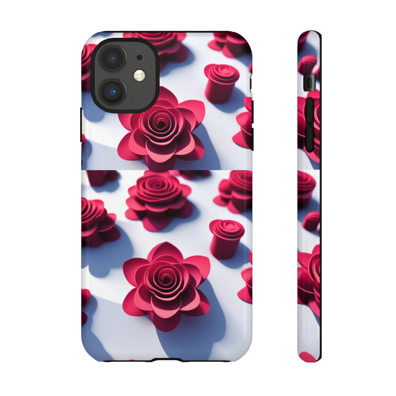 Pink Rouses Tough Cases  All iPhone 15, 14, 13, 12, 11, X, 8 , Google Pixel 7, 6, 5, Samsung Galaxy 23, 22, 21, 20, 10