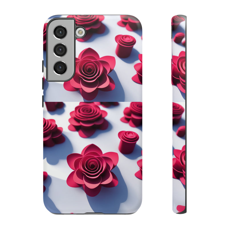 Pink Rouses Tough Cases  All iPhone 15, 14, 13, 12, 11, X, 8 , Google Pixel 7, 6, 5, Samsung Galaxy 23, 22, 21, 20, 10