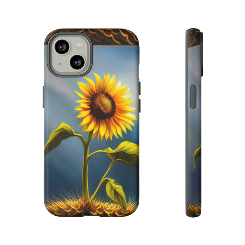 Sunflower In A Shelf Tough Cases  All iPhone 15, 14, 13, 12, 11, X, 8 , Google Pixel 7, 6, 5, Samsung Galaxy 23, 22, 21, 20, 10