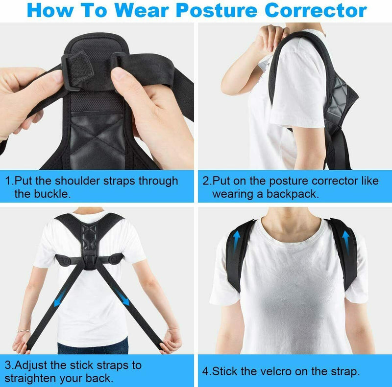 Upper Back Pain Brace Clavicle Support Straightener for Men and Women