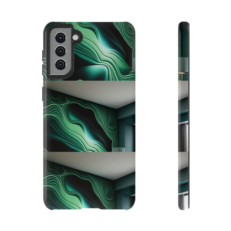 Green Geometric Patterns - Tough Cases  All iPhone 15, 14, 13, 12, 11, X, 8 , Google Pixel 7, 6, 5, Samsung Galaxy 23, 22, 21, 20, 10