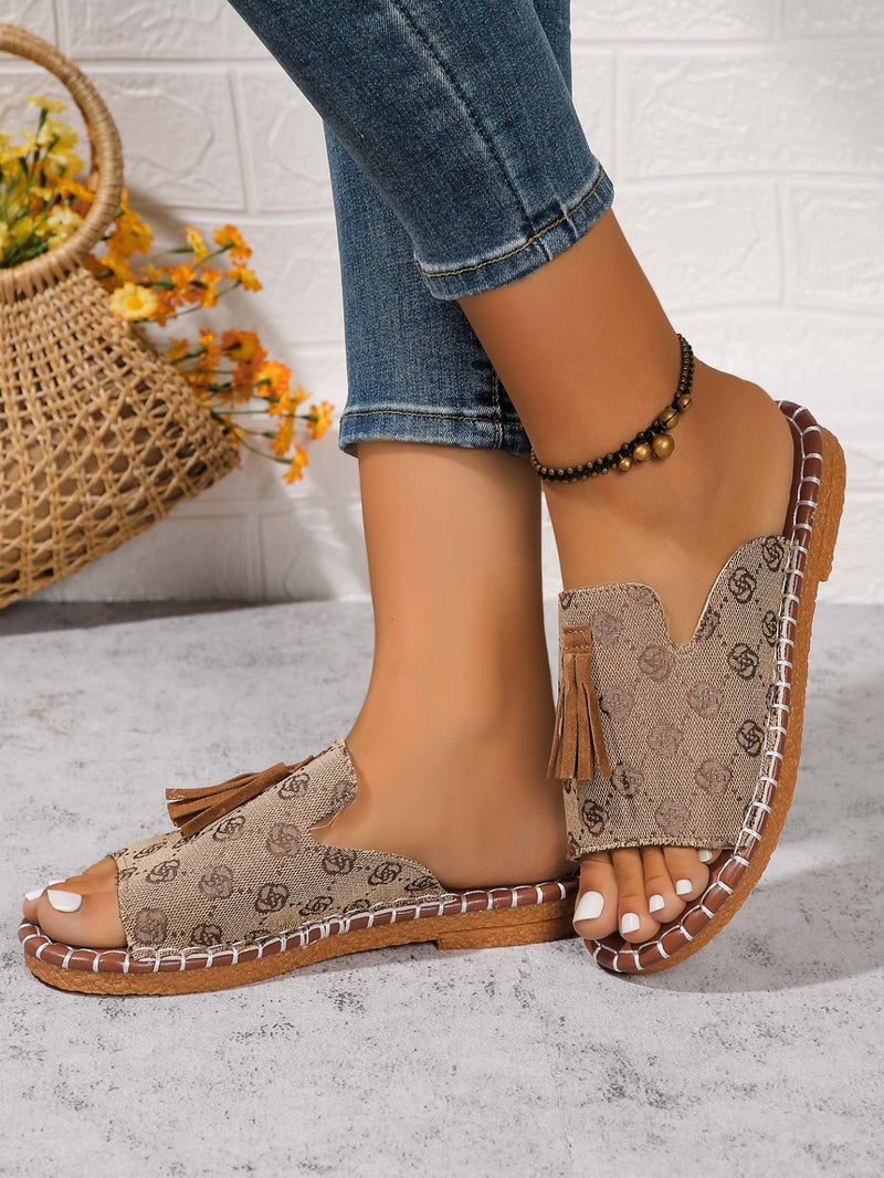 Women's Shoes Sandals Tassel Flat Plus Size