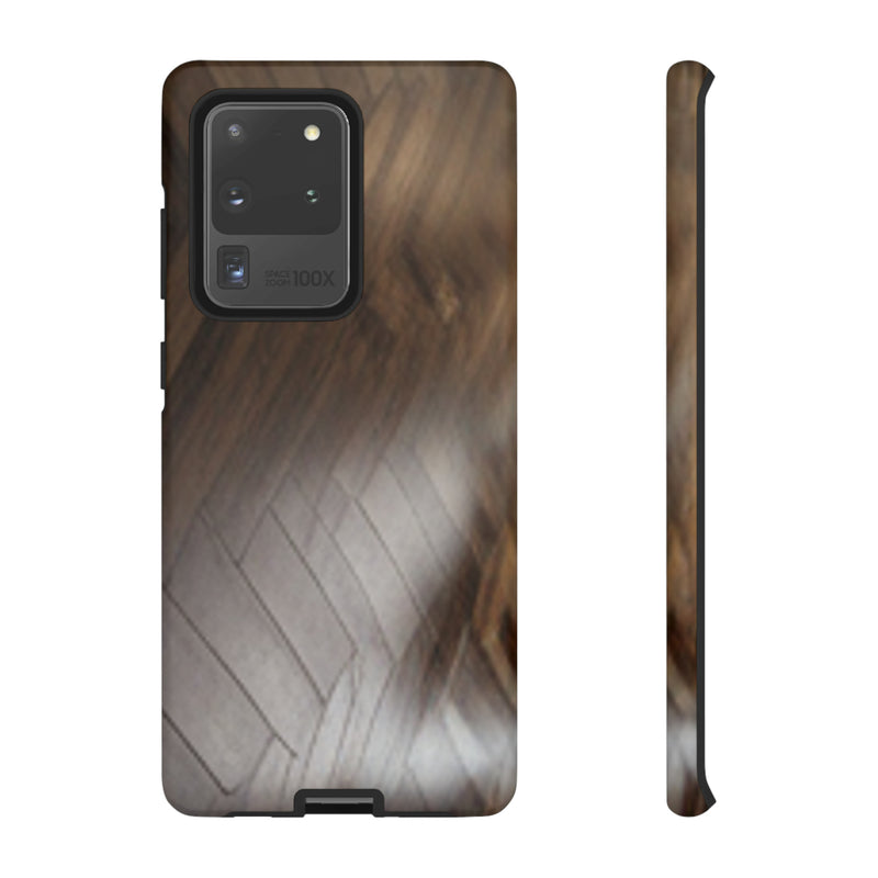 Shine Brown Floor Tough Cases. All iPhone 15, 14, 13, 12, 11, X, 8 , Google Pixel 7, 6, 5, Samsung Galaxy 23, 22, 21, 20, 10