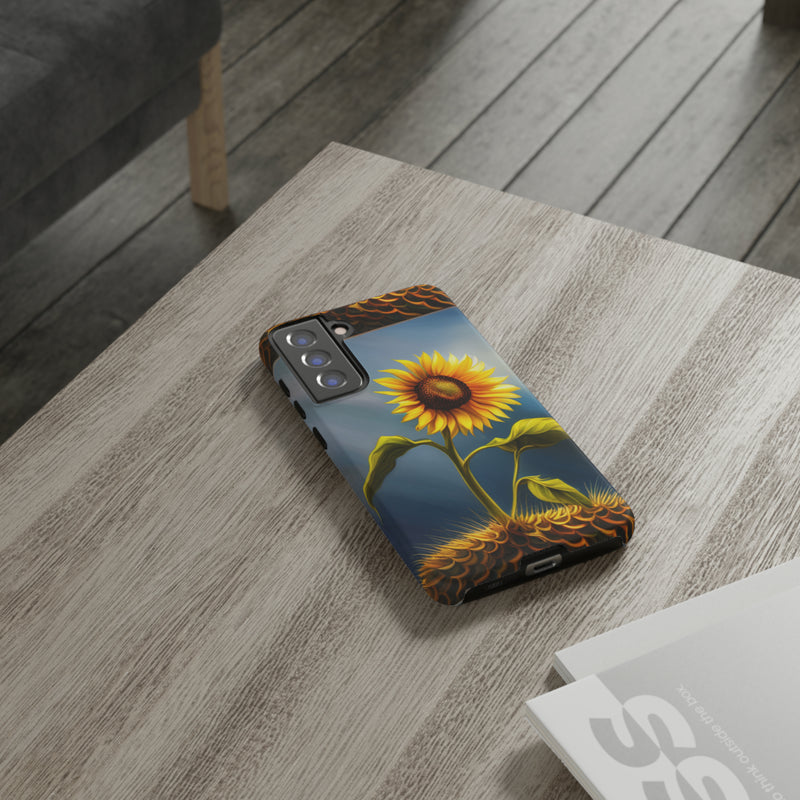 Sunflower In A Shelf Tough Cases  All iPhone 15, 14, 13, 12, 11, X, 8 , Google Pixel 7, 6, 5, Samsung Galaxy 23, 22, 21, 20, 10