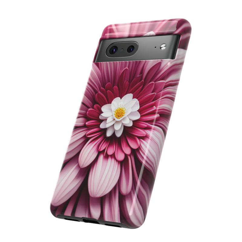 Pink Flower Tough Cases  All iPhone 15, 14, 13, 12, 11, X, 8 , Google Pixel 7, 6, 5, Samsung Galaxy 23, 22, 21, 20, 10