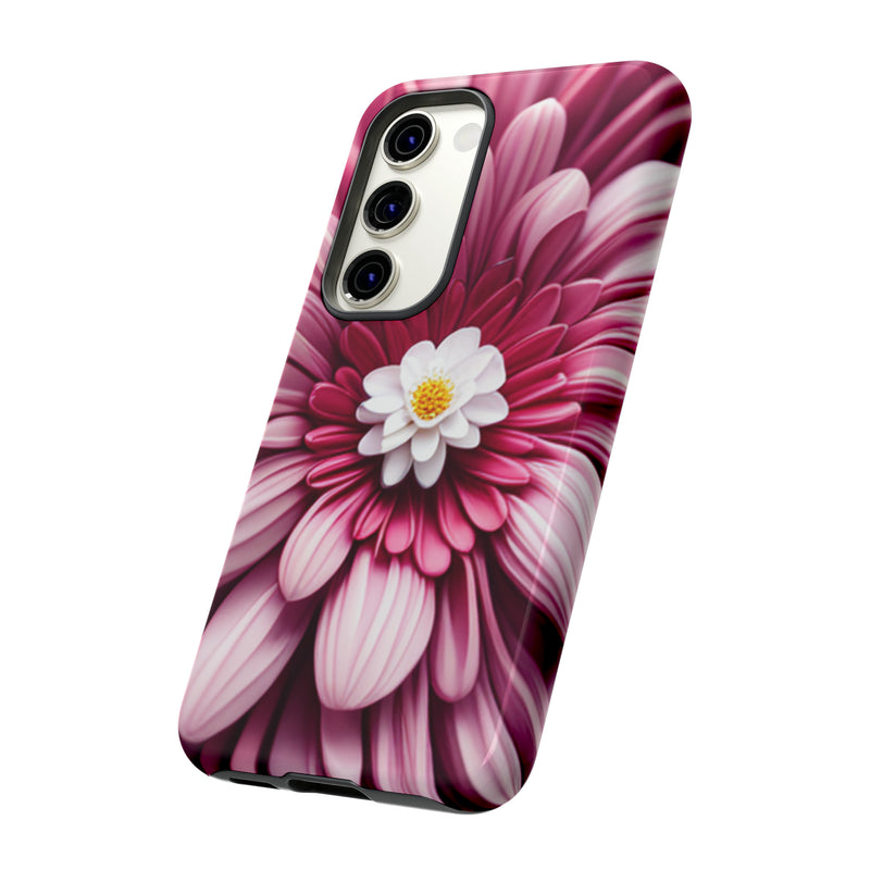 Pink Flower Tough Cases  All iPhone 15, 14, 13, 12, 11, X, 8 , Google Pixel 7, 6, 5, Samsung Galaxy 23, 22, 21, 20, 10