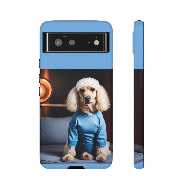 Blue Boy Poodle Tough Cases. All iPhone 15, 14, 13, 12, 11, X, 8 , Google Pixel 7, 6, 5, Samsung Galaxy 23, 22, 21, 20, 10