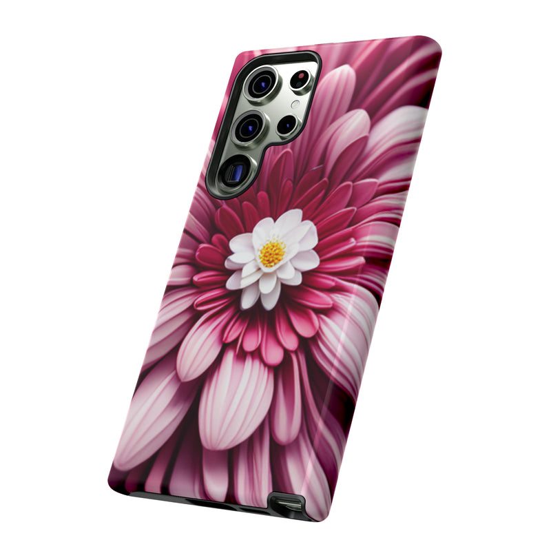 Pink Flower Tough Cases  All iPhone 15, 14, 13, 12, 11, X, 8 , Google Pixel 7, 6, 5, Samsung Galaxy 23, 22, 21, 20, 10