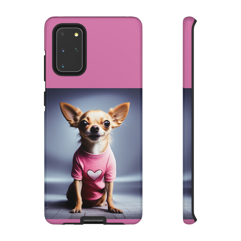 Pink Heart Chihuahua Tough Cases. All iPhone 15, 14, 13, 12, 11, X, 8 , Google Pixel 7, 6, 5, Samsung Galaxy 23, 22, 21, 20, 10