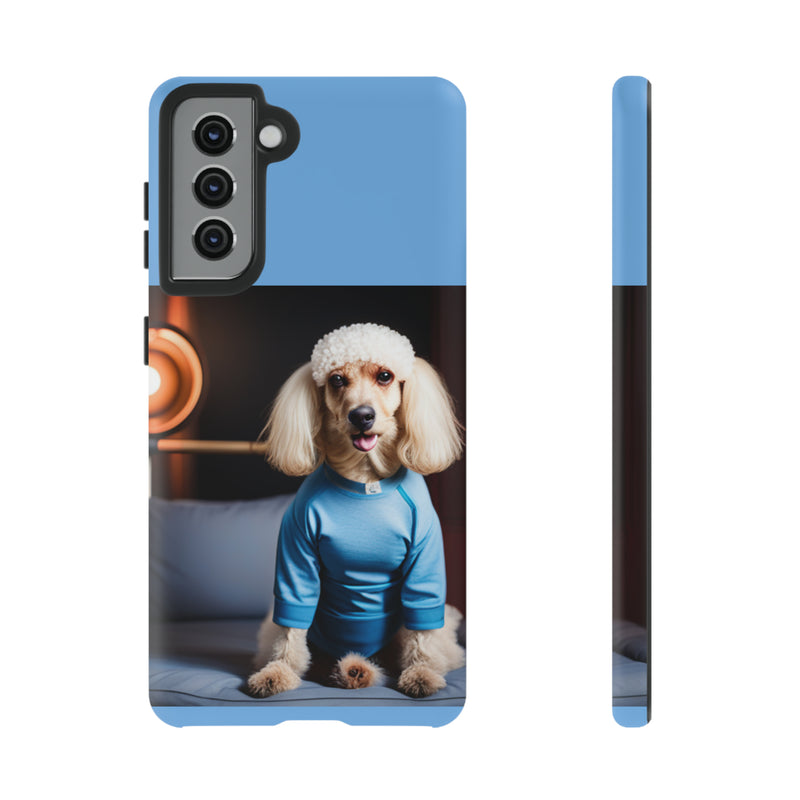 Blue Boy Poodle Tough Cases. All iPhone 15, 14, 13, 12, 11, X, 8 , Google Pixel 7, 6, 5, Samsung Galaxy 23, 22, 21, 20, 10