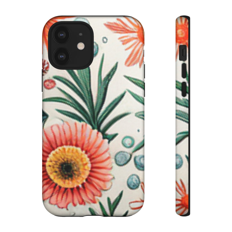 Orange Exotic Flowers Tough Cases All iPhone 15, 14, 13, 12, 11, X, 8 , Google Pixel 7, 6, 5, Samsung Galaxy 23, 22, 21, 20, 10