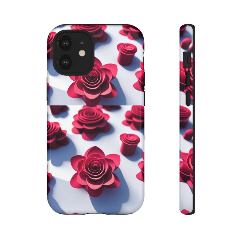 Pink Rouses Tough Cases  All iPhone 15, 14, 13, 12, 11, X, 8 , Google Pixel 7, 6, 5, Samsung Galaxy 23, 22, 21, 20, 10