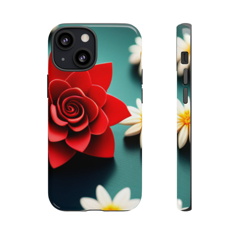 Red Flower On The Connor Tough Cases  All iPhone 15, 14, 13, 12, 11, X, 8 , Google Pixel 7, 6, 5, Samsung Galaxy 23, 22, 21, 20, 10