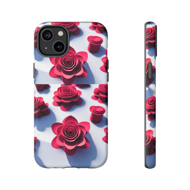 Pink Rouses Tough Cases  All iPhone 15, 14, 13, 12, 11, X, 8 , Google Pixel 7, 6, 5, Samsung Galaxy 23, 22, 21, 20, 10