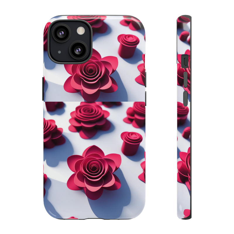 Pink Rouses Tough Cases  All iPhone 15, 14, 13, 12, 11, X, 8 , Google Pixel 7, 6, 5, Samsung Galaxy 23, 22, 21, 20, 10