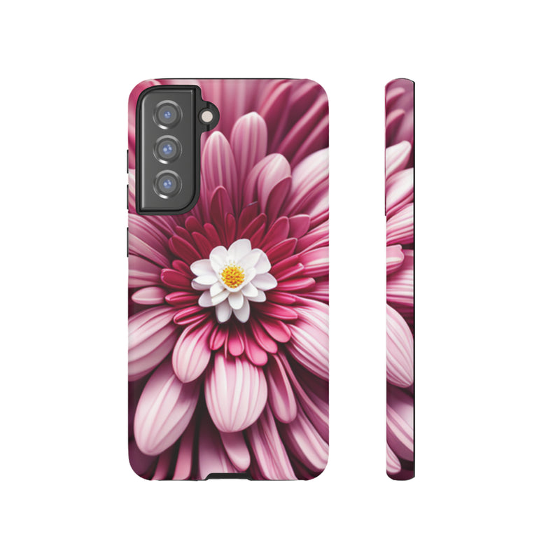 Pink Flower Tough Cases  All iPhone 15, 14, 13, 12, 11, X, 8 , Google Pixel 7, 6, 5, Samsung Galaxy 23, 22, 21, 20, 10