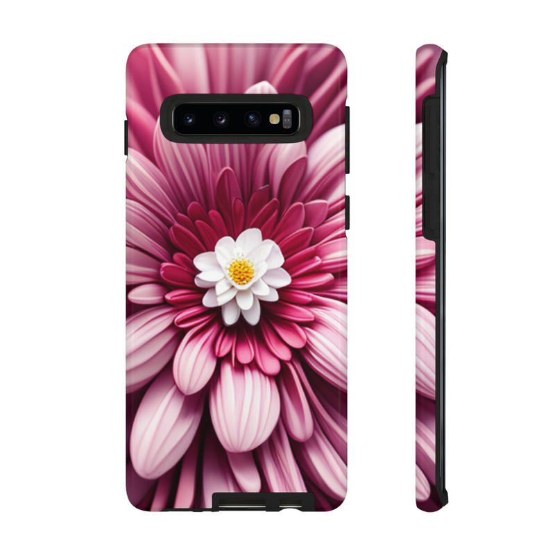 Pink Flower Tough Cases  All iPhone 15, 14, 13, 12, 11, X, 8 , Google Pixel 7, 6, 5, Samsung Galaxy 23, 22, 21, 20, 10