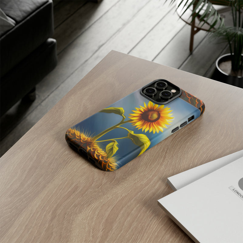 Sunflower In A Shelf Tough Cases  All iPhone 15, 14, 13, 12, 11, X, 8 , Google Pixel 7, 6, 5, Samsung Galaxy 23, 22, 21, 20, 10